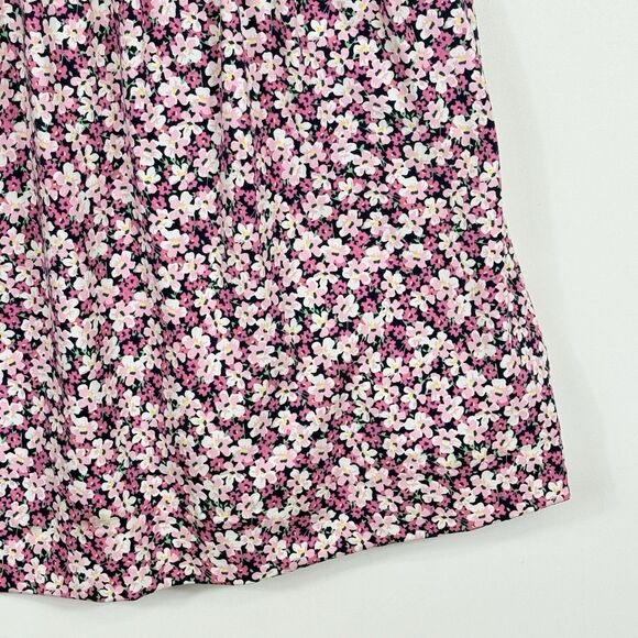 Lands' End Pink Floral Knit Short Sleeve Fit Flare Dress Womens Sz Large‎ 14 16 - Picture 3 of 7